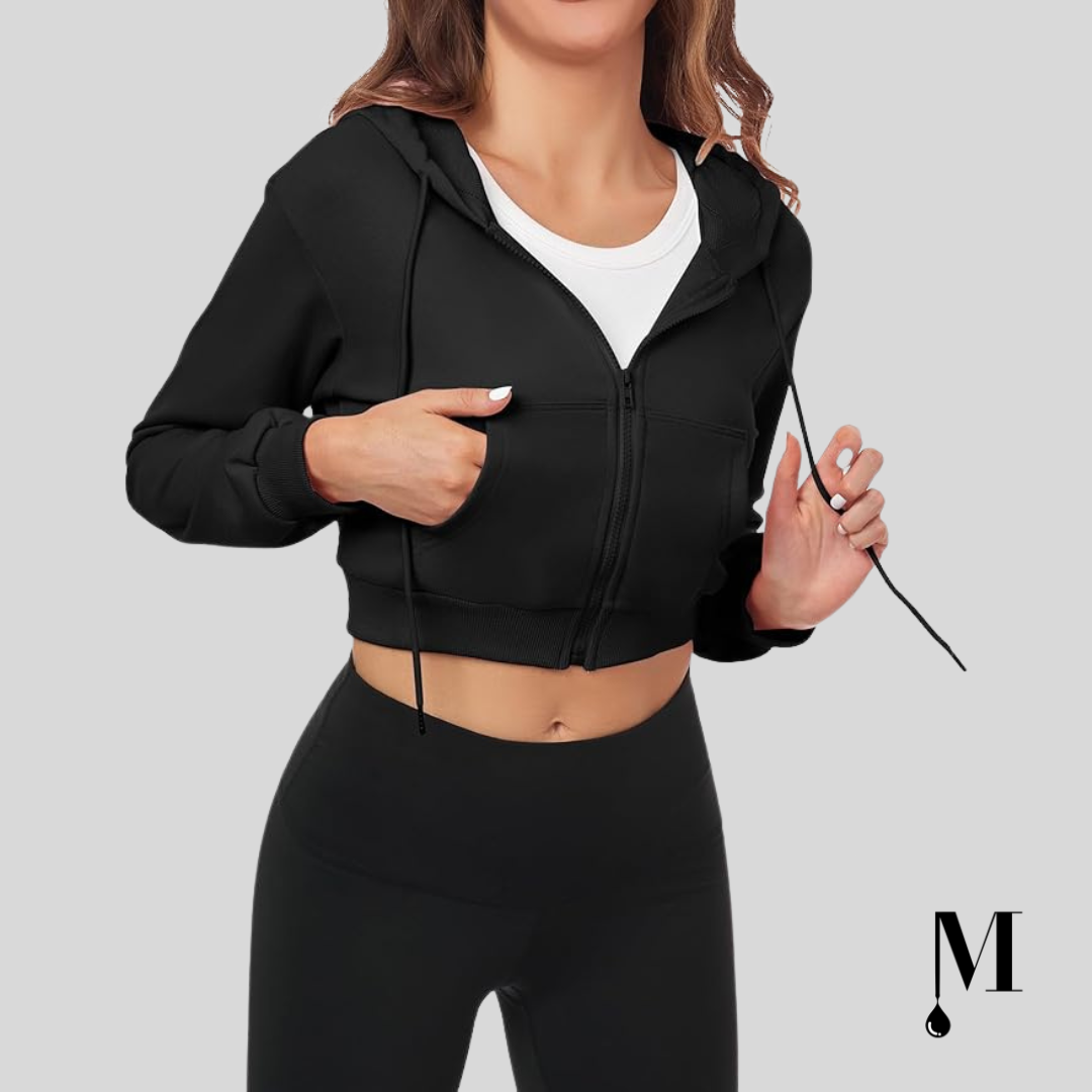 1 هودی کراپ مشکی