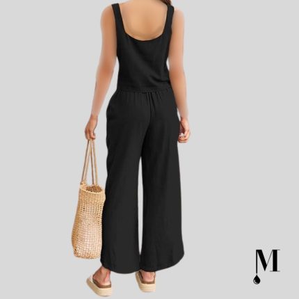 ست تاپ و شلوار راحتی مشکی زنانه