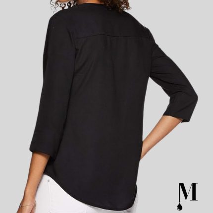 بلوز آستین سه ربع مشکی زنانه