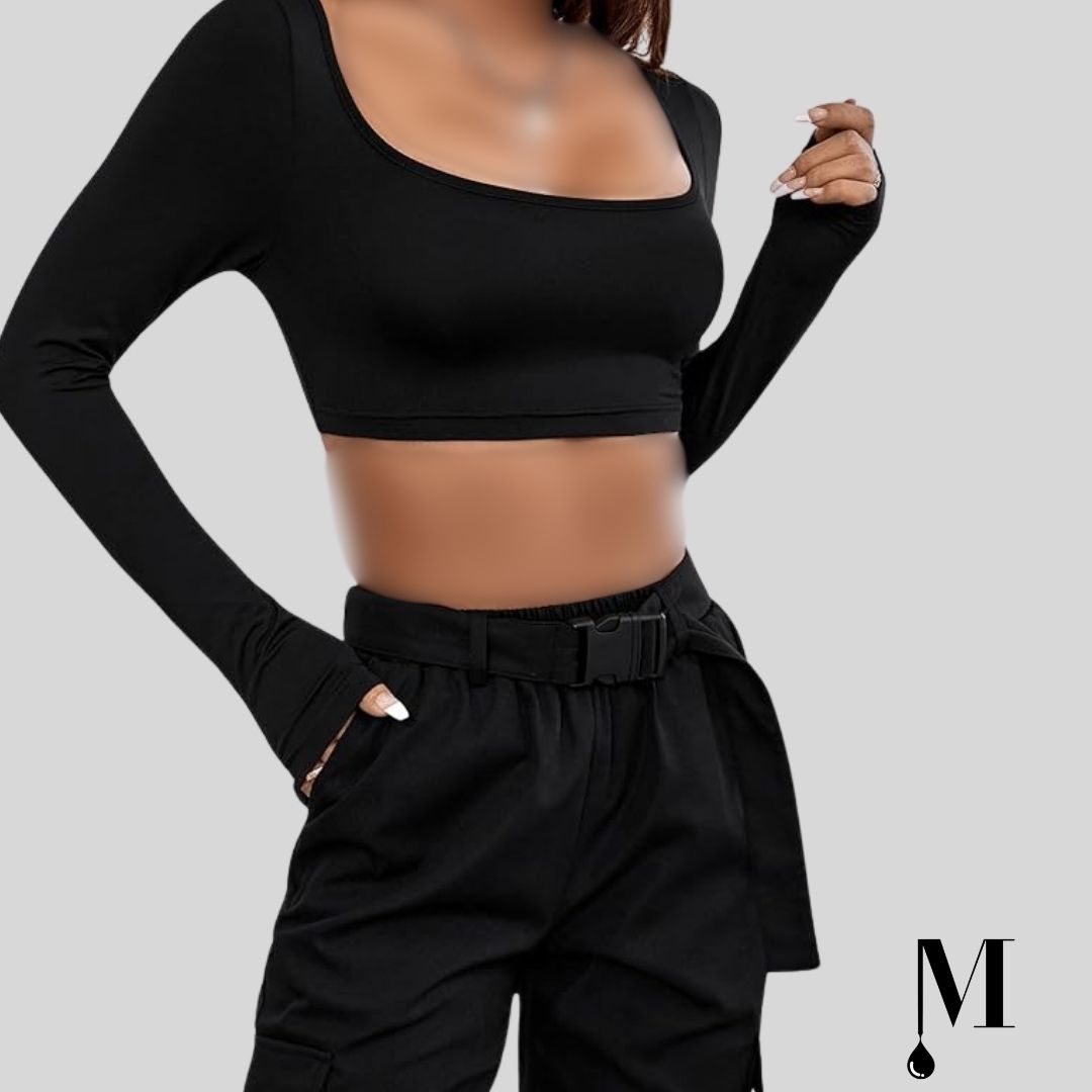 نیم تنه مشکی آستین بلند نیم تنه مشکی آستین بلند