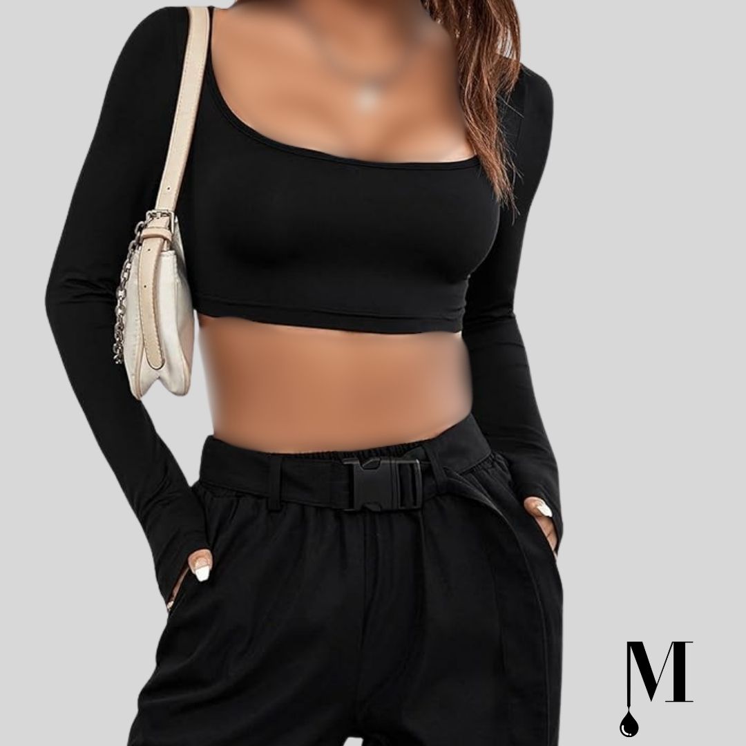 نیم تنه مشکی آستین بلند نیم تنه مشکی آستین بلند