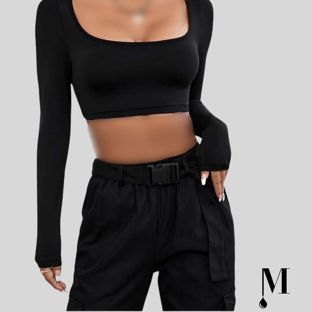 نیم تنه مشکی آستین بلند نیم تنه مشکی آستین بلند