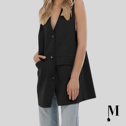 جلیقه وینتج مشکی زنانه