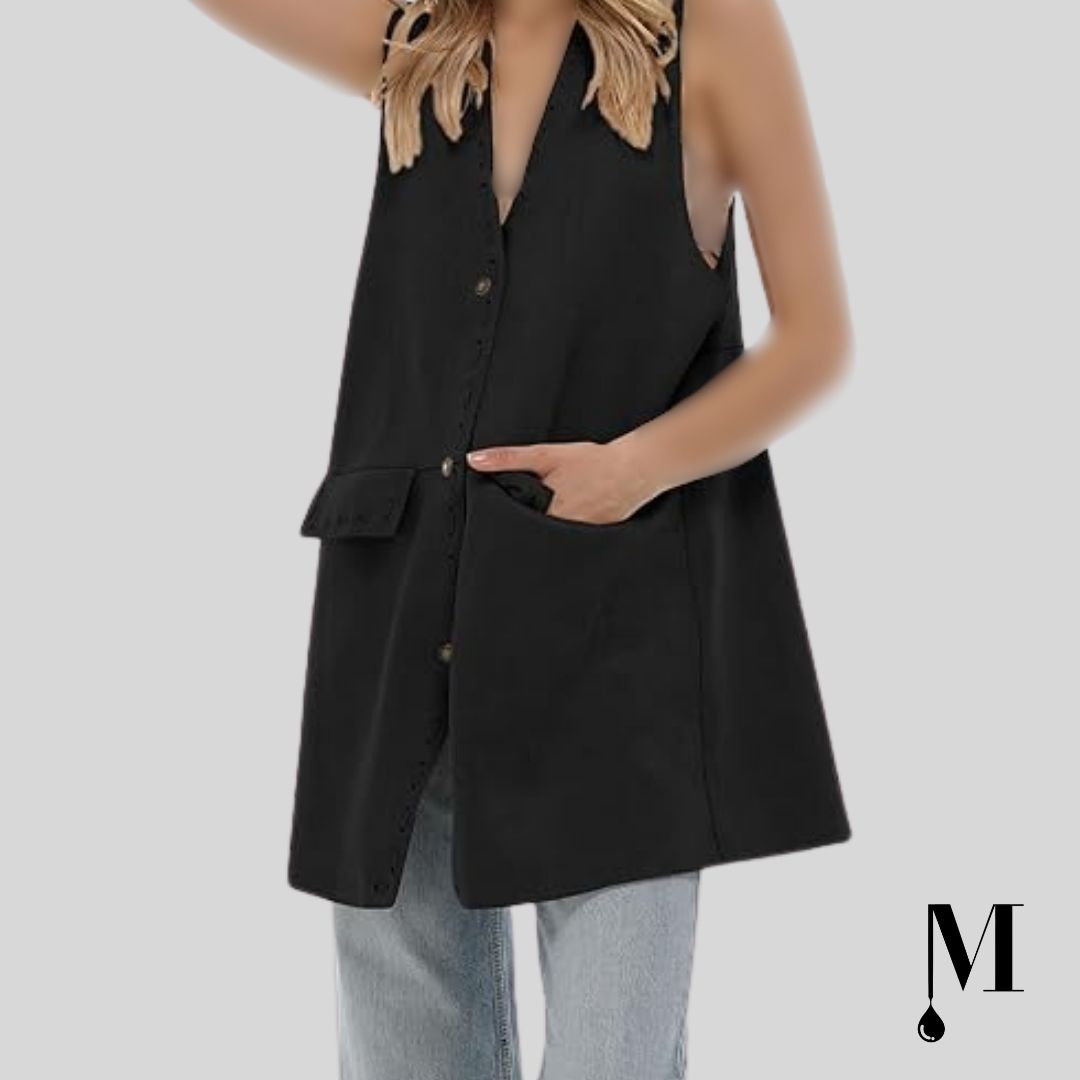 جلیقه وینتج مشکی زنانه جلیقه وینتج مشکی زنانه