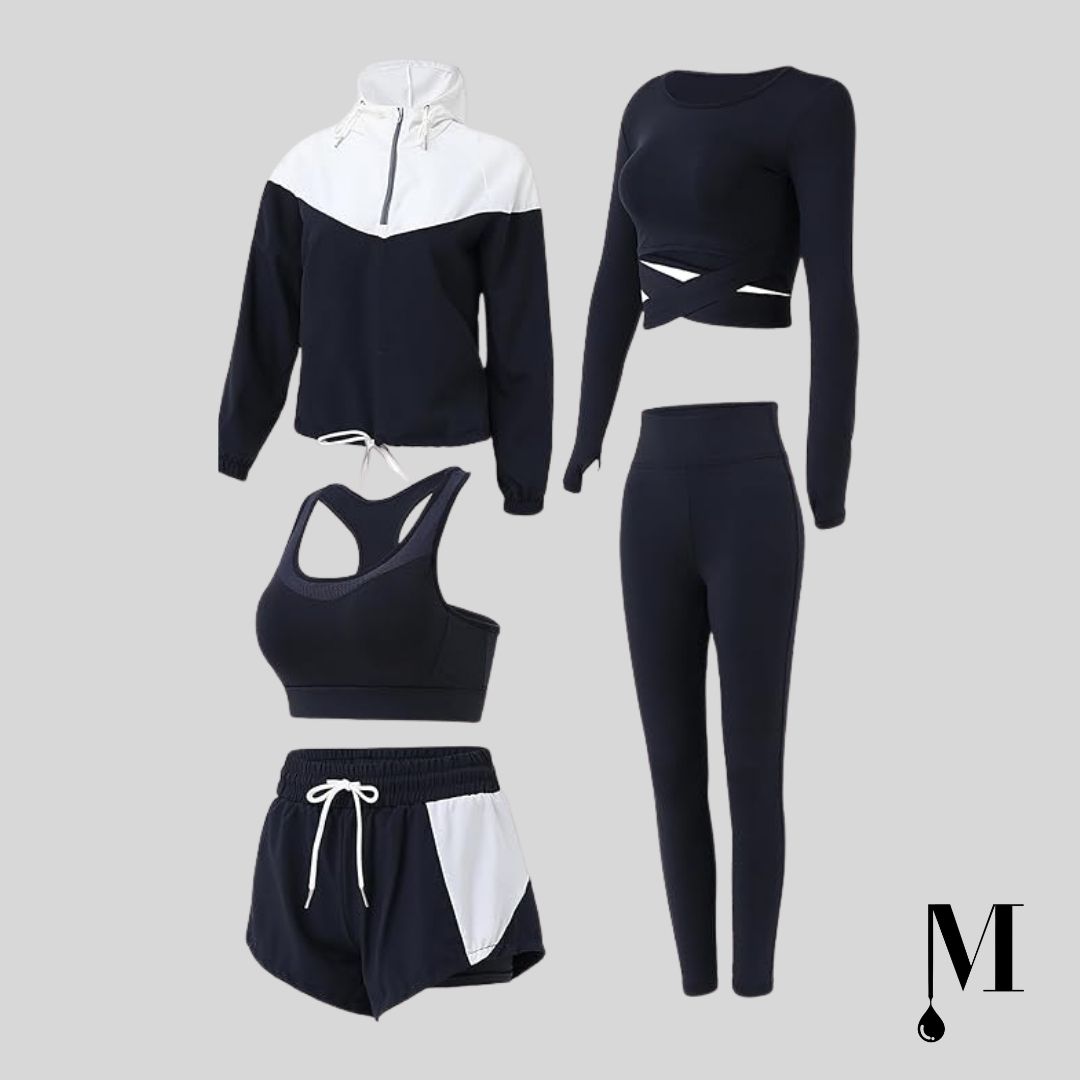 ست پنج تکه ورزشی مشکی زنانه ست پنج تکه ورزشی مشکی زنانه